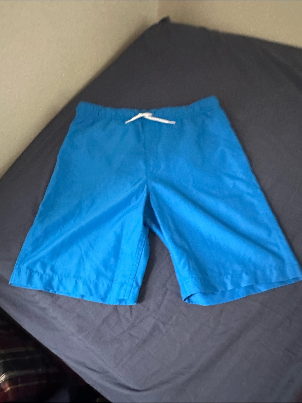 Youth Bright Blue Swim Trunks with Drawstring never worn